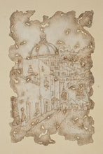 Load image into Gallery viewer, Vintage Italian Domed Church Street Scene Architectural Art Framed 22 x 16