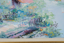 Load image into Gallery viewer, Laforet Signed Original Oil Painting Mediterranean Coastal Village 47 x 38