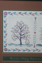Load image into Gallery viewer, “To Everything There Is a Season” by Gary Wayne – Vintage Stencil Art – 1990s – 28" x 32" Framed