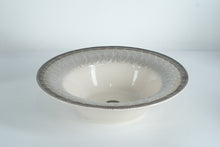 Load image into Gallery viewer, Fitz and Floyd Carrington Serving Bowl – Embossed Leaf Motif, Ivory & Taupe