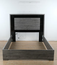 Load image into Gallery viewer, Fabelli Italia Gray Wood Queen Bed Frame with LED Headboard