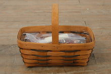 Load image into Gallery viewer, Longaberger 1995 Bread Basket w/ Fall Foliage Liner (New in Package) & Plastic Protector – Handwoven USA (10")