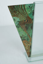 Load image into Gallery viewer, Postmodern Glass Vase Verdigris Copper Art Deco Style Decorative Vase