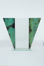 Load image into Gallery viewer, Postmodern Glass Vase Verdigris Copper Art Deco Style Decorative Vase
