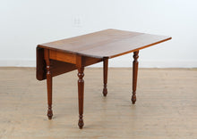 Load image into Gallery viewer, Antique American Farmhouse Drop Leaf Dining Table in Solid Walnut