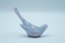 Load image into Gallery viewer, Fenton Blue Burmese Glass Happiness Bird with Hand-Painted Flowers | 6" Tall