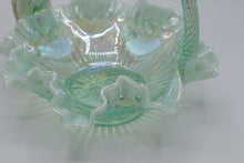 Load image into Gallery viewer, Fenton Green Opalescent Iridescent Glass Basket 8 Inch