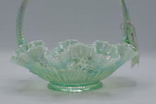 Load image into Gallery viewer, Fenton Green Opalescent Iridescent Glass Basket 8 Inch