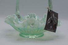 Load image into Gallery viewer, Fenton Green Opalescent Iridescent Glass Basket 8 Inch