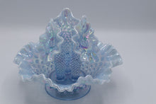 Load image into Gallery viewer, Fenton Blue Opalescent Hobnail Epergne Centerpiece Bowl Set
