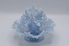 Load image into Gallery viewer, Fenton Blue Opalescent Hobnail Epergne Centerpiece Bowl Set