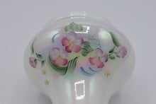 Load image into Gallery viewer, Fenton White Carnival Glass Jack in the Pulpit Vase Hand Painted 9.25 Inch