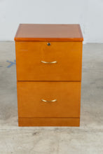 Load image into Gallery viewer, Modern Two Drawer Locking File Cabinet in Cherry Finish