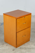 Load image into Gallery viewer, Modern Two Drawer Locking File Cabinet in Cherry Finish