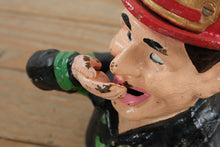 Load image into Gallery viewer, Antique John Harper Fireman Cast Iron Mechanical Bank 1915 Working Eyes