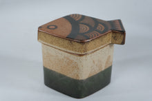 Load image into Gallery viewer, Japanese Studio Pottery Fish Shaped Lidded Trinket Box Ceramic Covered Dish