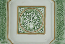 Load image into Gallery viewer, Fitz & Floyd Classics Gregorian Collection 5.6” Square Accent Plate – Handcrafted Ceramic with Embossed Tree Motif & Gold Trim