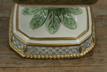 Load image into Gallery viewer, Fitz & Floyd Classics Georgian Collection 5.75β Pedestal Compote Dish β Handcrafted Ceramic with Tree Motif & Gold Trim
