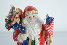 Load image into Gallery viewer, Fitz and Floyd Americana Santa Figurine – “Stars and Stripes Forever” – Model 19/2050 – Original Box