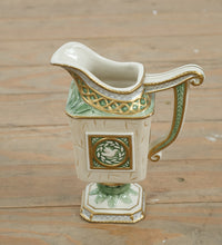 Load image into Gallery viewer, Fitz and Floyd Classics Gregorian Collection Creamer – Handcrafted Porcelain, Green & Gold Accents (5 5/8”)