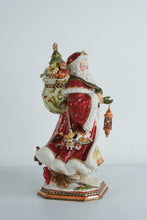 Load image into Gallery viewer, Fitz and Floyd Damask Holiday Santa Centerpiece – 19-616 – Original Box, Stunning Hand-Painted Detail