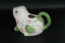 Load image into Gallery viewer, 1986 Fitz and Floyd Frog Teapot – Hand-Painted Ceramic with Floral & Lily Pad Detail (Lid Missing)