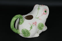 Load image into Gallery viewer, 1986 Fitz and Floyd Frog Teapot – Hand-Painted Ceramic with Floral & Lily Pad Detail (Lid Missing)