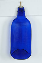 Load image into Gallery viewer, Flattened Cobalt Blue Glass Bottle Wall Art – Upcycled Decorative Glass Hanging