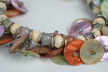 Load image into Gallery viewer, Multicolor Mother of Pearl Shell Disc Beaded Stretch Bracelet Boho Statement Jewelry