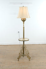 Load image into Gallery viewer, Antique Brass Bridge Floor Lamp With Marble Table Oil Lamp Style 70 Inch