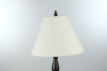 Load image into Gallery viewer, Traditional Black Floor Lamp With Tapered Fabric Shade