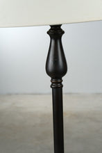 Load image into Gallery viewer, Traditional Black Floor Lamp With Tapered Fabric Shade