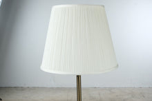 Load image into Gallery viewer, Traditional Brass Finish Floor Lamp with White Pleated Shade