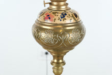 Load image into Gallery viewer, Antique Brass Bridge Floor Lamp With Marble Table Oil Lamp Style 70 Inch