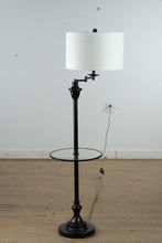 Load image into Gallery viewer, JONATHAN Y “Cora” 60" Floor Lamp with Glass Side Table – Metal/Glass LED (2 Available – While Supplies Last)