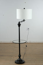 Load image into Gallery viewer, JONATHAN Y “Cora” 60" Floor Lamp with Glass Side Table – Metal/Glass LED (2 Available – While Supplies Last)