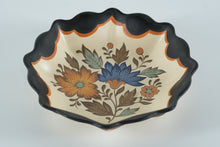 Load image into Gallery viewer, Flora Gouda Plateel Holland Handwerk Scalloped Floral Bowl – Hand-Painted Dutch Pottery (7.75”)