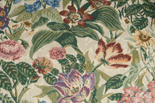 Load image into Gallery viewer, Vintage Floral Upholstered Wingback Lounge Chair with Mahogany Cabriole Legs