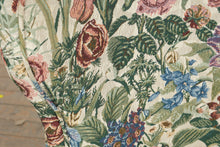 Load image into Gallery viewer, Vintage Floral Upholstered Wingback Lounge Chair with Mahogany Cabriole Legs