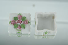 Load image into Gallery viewer, Lefton China Hand-Painted Porcelain Trinket Box – Pink Rose Floral Design