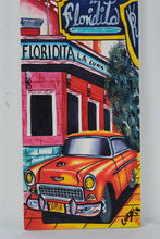 Load image into Gallery viewer, Original Cuban Floridita Havana Street Scene Painting Classic Car Signed Canvas Art