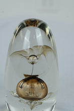 Load image into Gallery viewer, Signed Studio Art Glass Paperweight Abstract Internal Sculpture Clear Amber Form