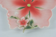 Load image into Gallery viewer, Two’s Company Hand-Painted Ceramic Flower Dish – Pink Hibiscus Trinket Tray