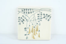 Load image into Gallery viewer, Motawi Tileworks Flora Flowering Vines Ceramic Art Tile Trivet 6 Inch Ann Arbor Michigan