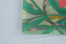 Load image into Gallery viewer, Handmade Botanical Decoupage Glass Platter Tropical Flower 16 x 8