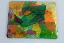 Load image into Gallery viewer, Handmade Botanical Decoupage Glass Platter Tropical Flower 16 x 8