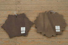 Load image into Gallery viewer, Pair of Decorative Carved Wood Wall Plaques – Rustic Floral Medallion Set