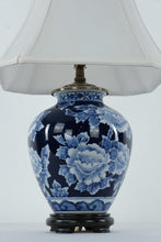 Load image into Gallery viewer, Blue & White Floral Ginger Jar Table Lamp with Shade β 21.5" Tall