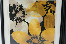 Load image into Gallery viewer, Contemporary Floral Wall Art Prints Framed Set of 2 Black White Red Gold