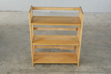 Load image into Gallery viewer, Folding Wood Three-Tier Bookshelf with Slatted Sides